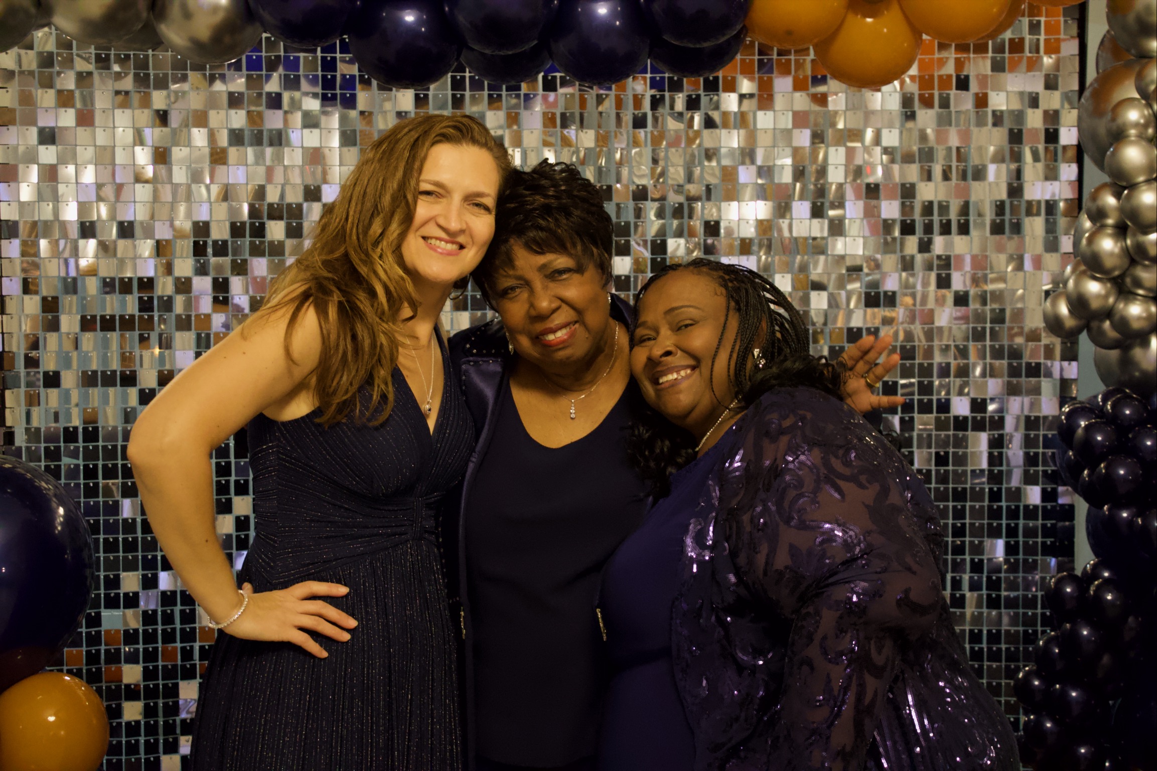 Gala Slideshow - Lidiya, Sandy, and Pam at the shimmer wall