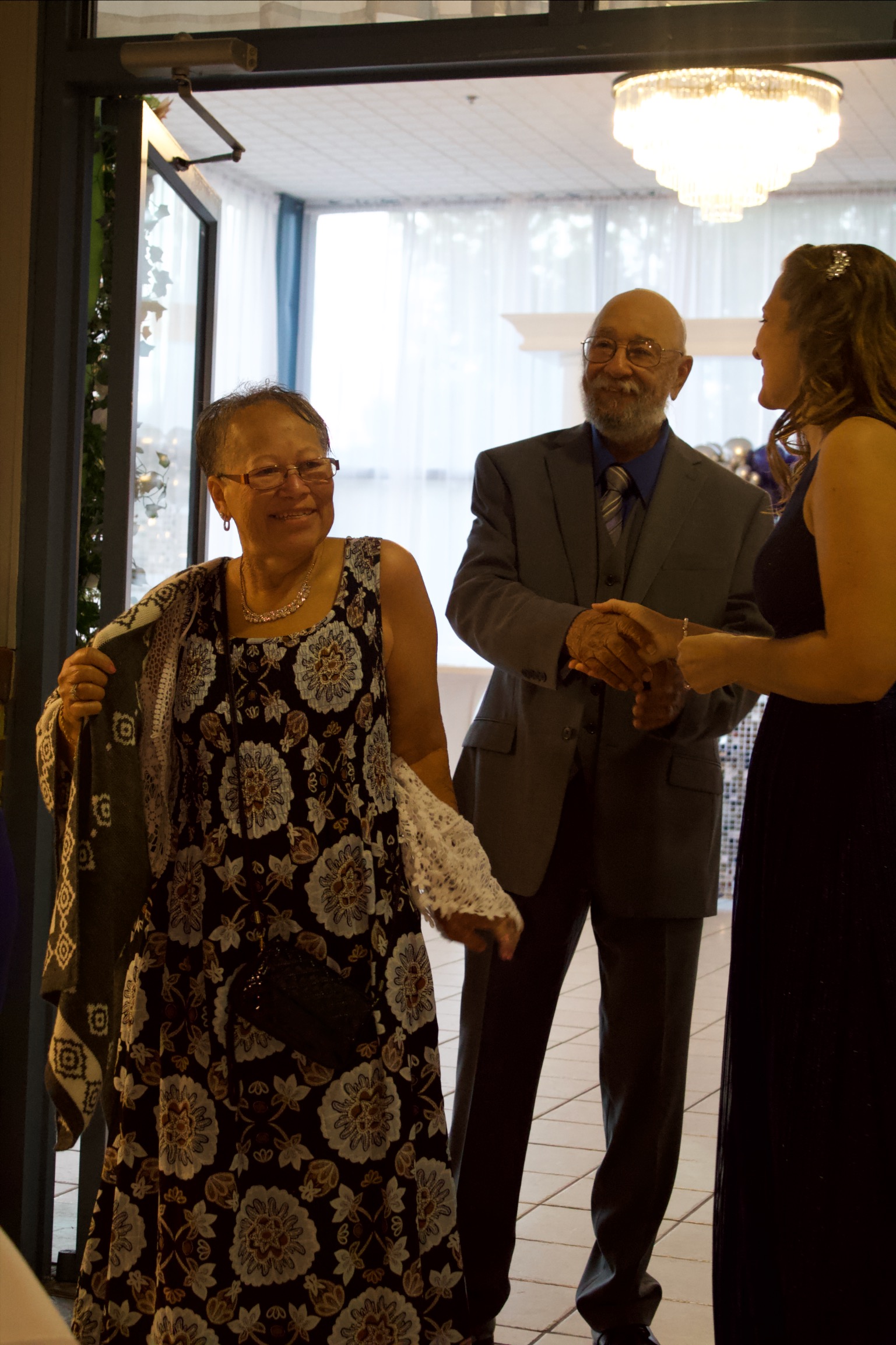 Gala Slideshow - Lidiya greeting Mr. And Mrs. Harley as they are coming in