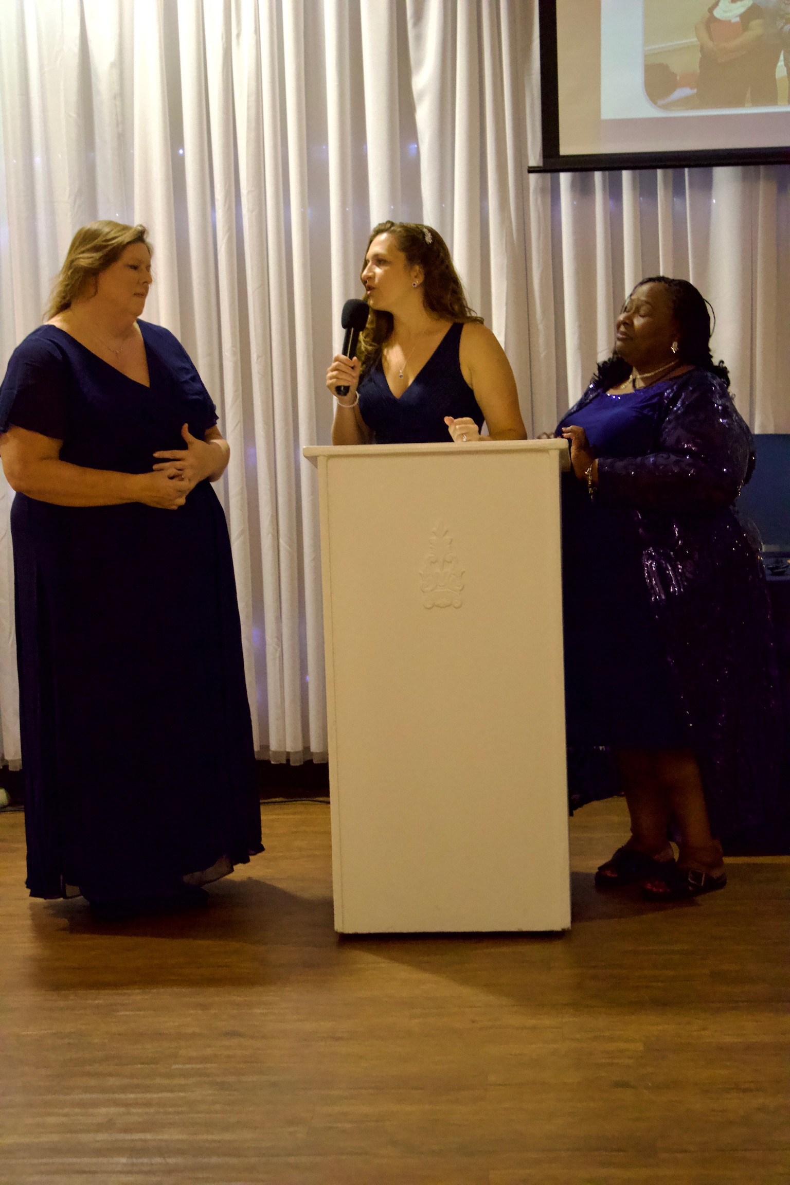 Gala Slideshow - Stacy, Pam, and Lidiya(speaking)